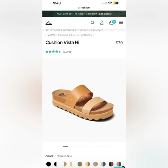 Great Condition! Women’s REEF “Cushion Vista Hi” size 9 Brown & gold straps! - Picture 4 of 5